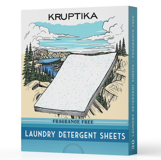 Kruptika, 30 laundry detergent sheets fragrance free scent