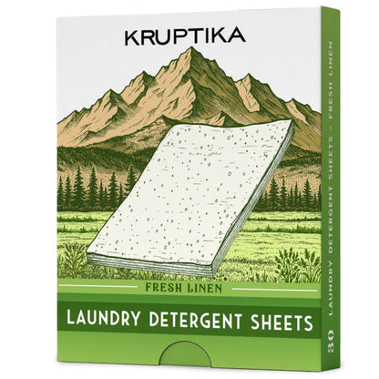 Kruptika, 30 laundry detergent sheets fresh linen scent
